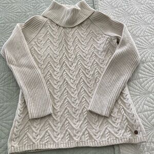 Heavy cream colored turtleneck sweater- tunic length